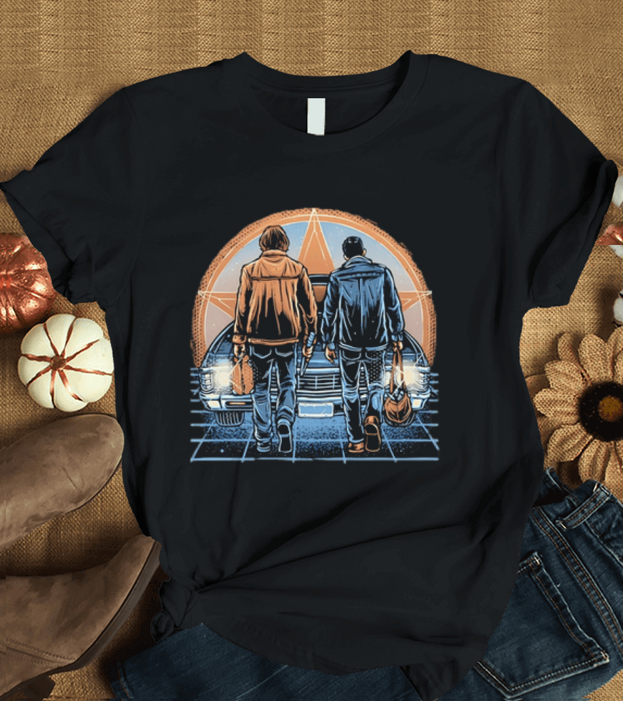 Sam And Dean Winchester Impala Star Supernatural T-Shirt