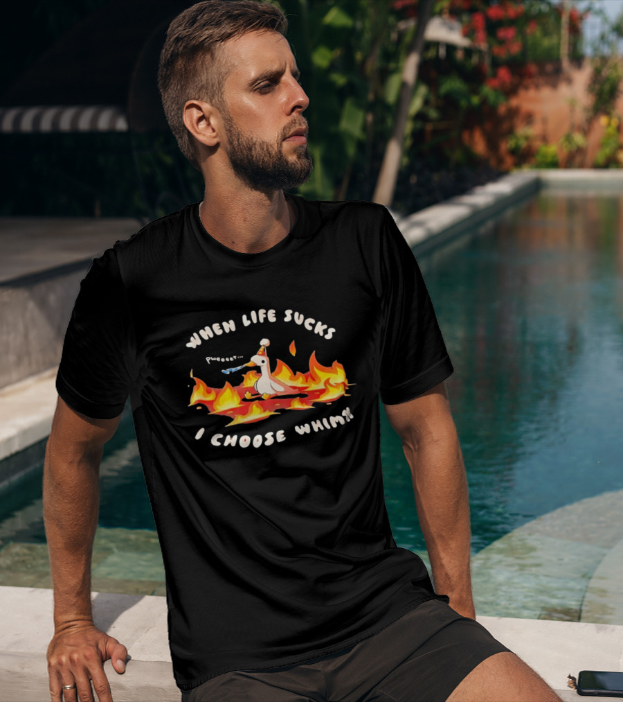When Life Sucks I Choose Whimsy Duck Party Hat Fire Peep Peep T-Shirt