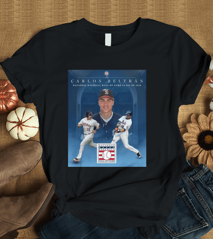 Carlos Beltrán National Baseball Hall Of Fame Class Of 2026 Induction MLB Star Recognition T-Shirt