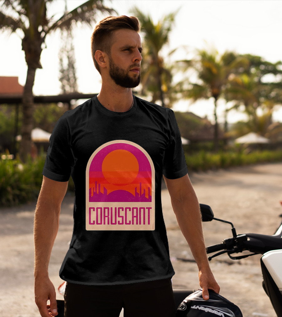 Coruscant Cityscape Star Wars Sci Fi Sunset Scene T-Shirt