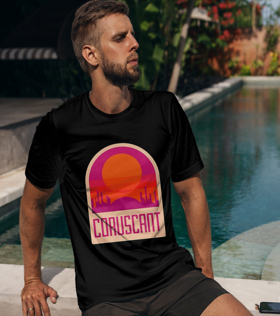 Coruscant Cityscape Star Wars Sci Fi Sunset Scene T-Shirt