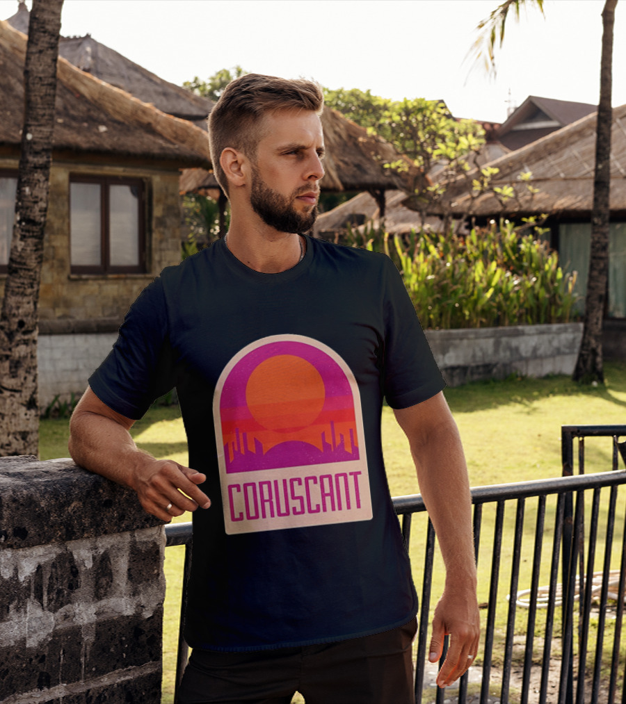 Coruscant Cityscape Star Wars Sci Fi Sunset Scene T-Shirt