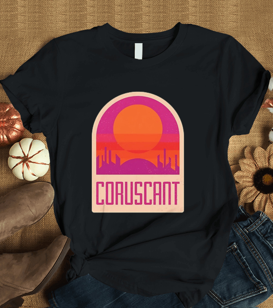 Coruscant Cityscape Star Wars Sci Fi Sunset Scene T-Shirt
