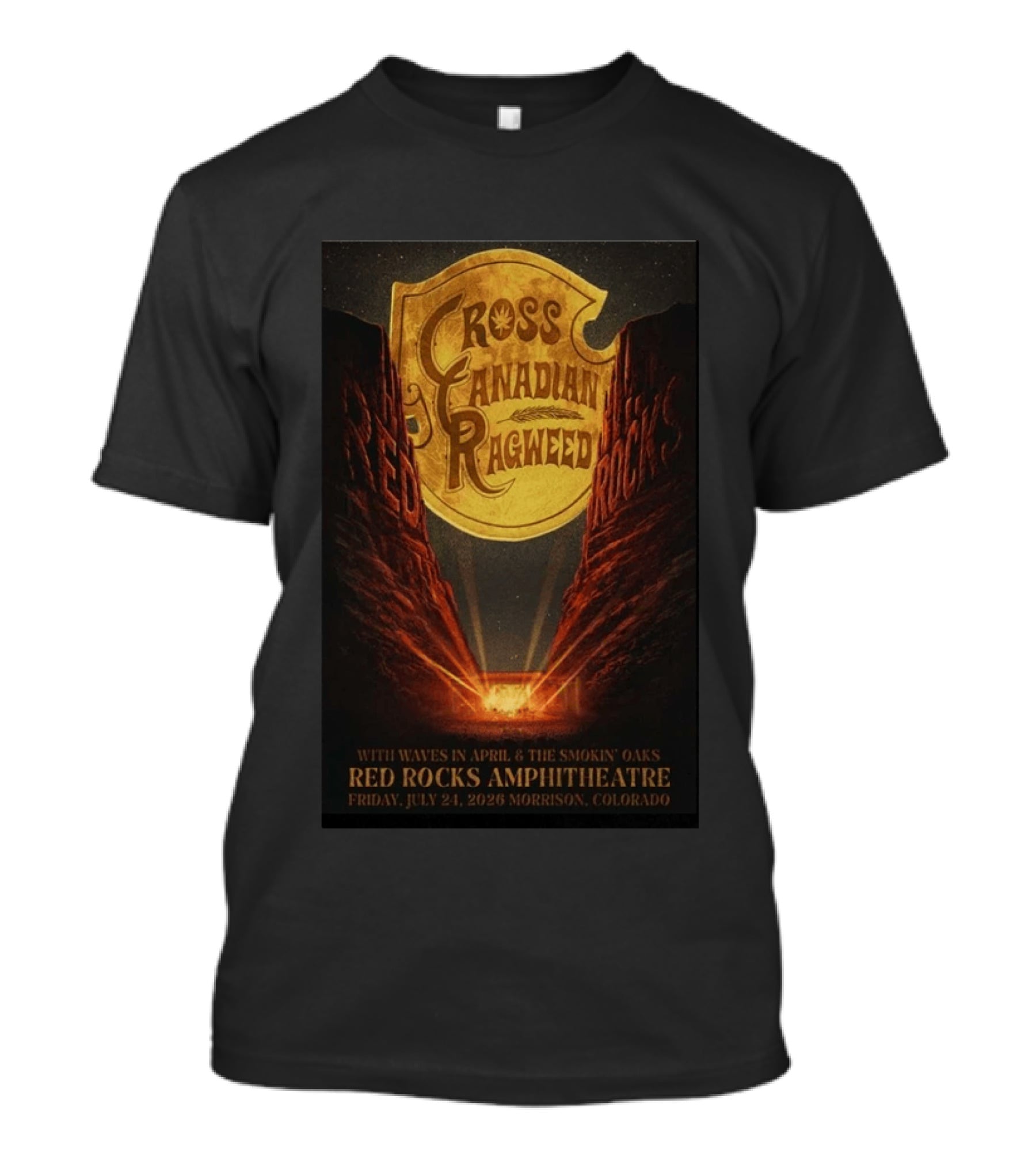 Cross Canadian Ragweed Red Rocks Amphitheatre Morrison Colorado July 24 2026 T-Shirt