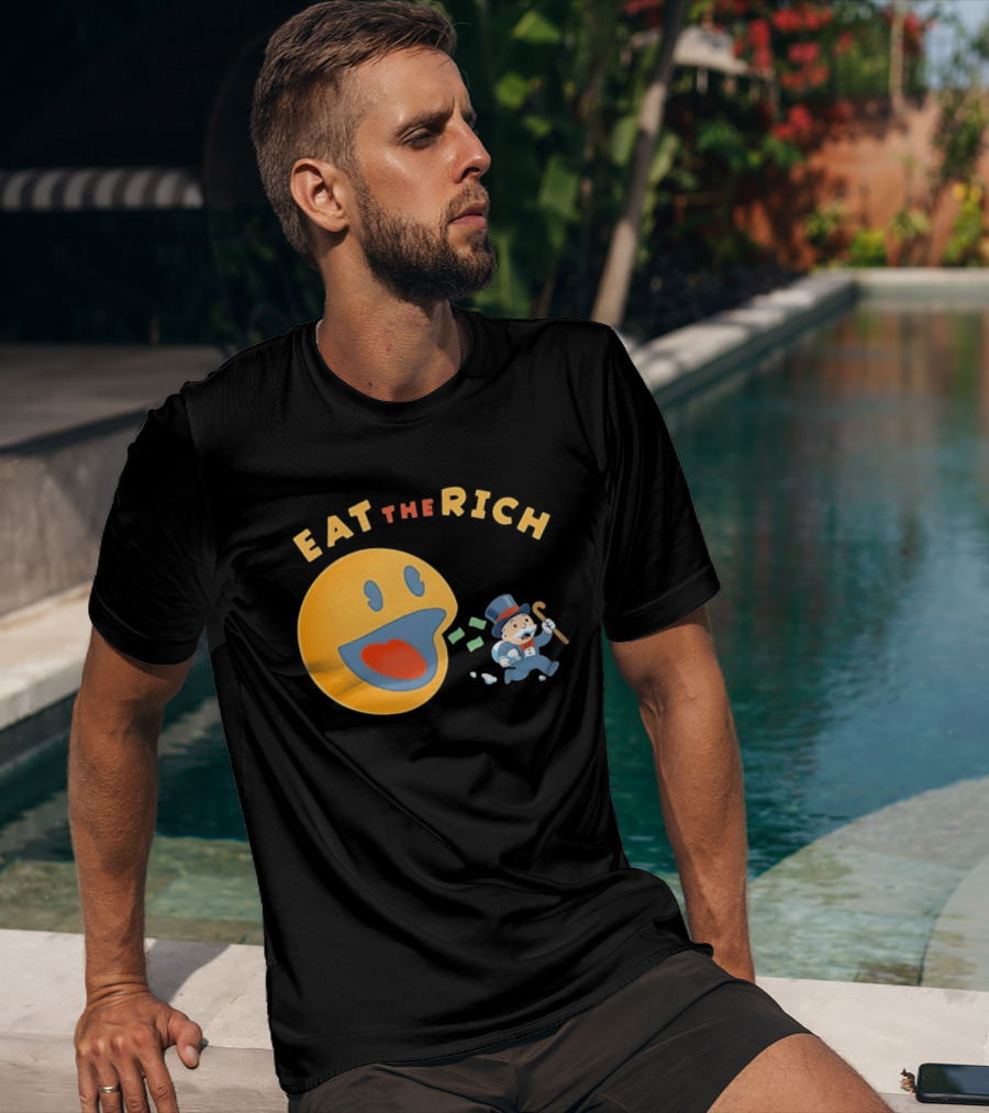 Eat The Rich Monopoly Man Pac Man Capitalism T-Shirt