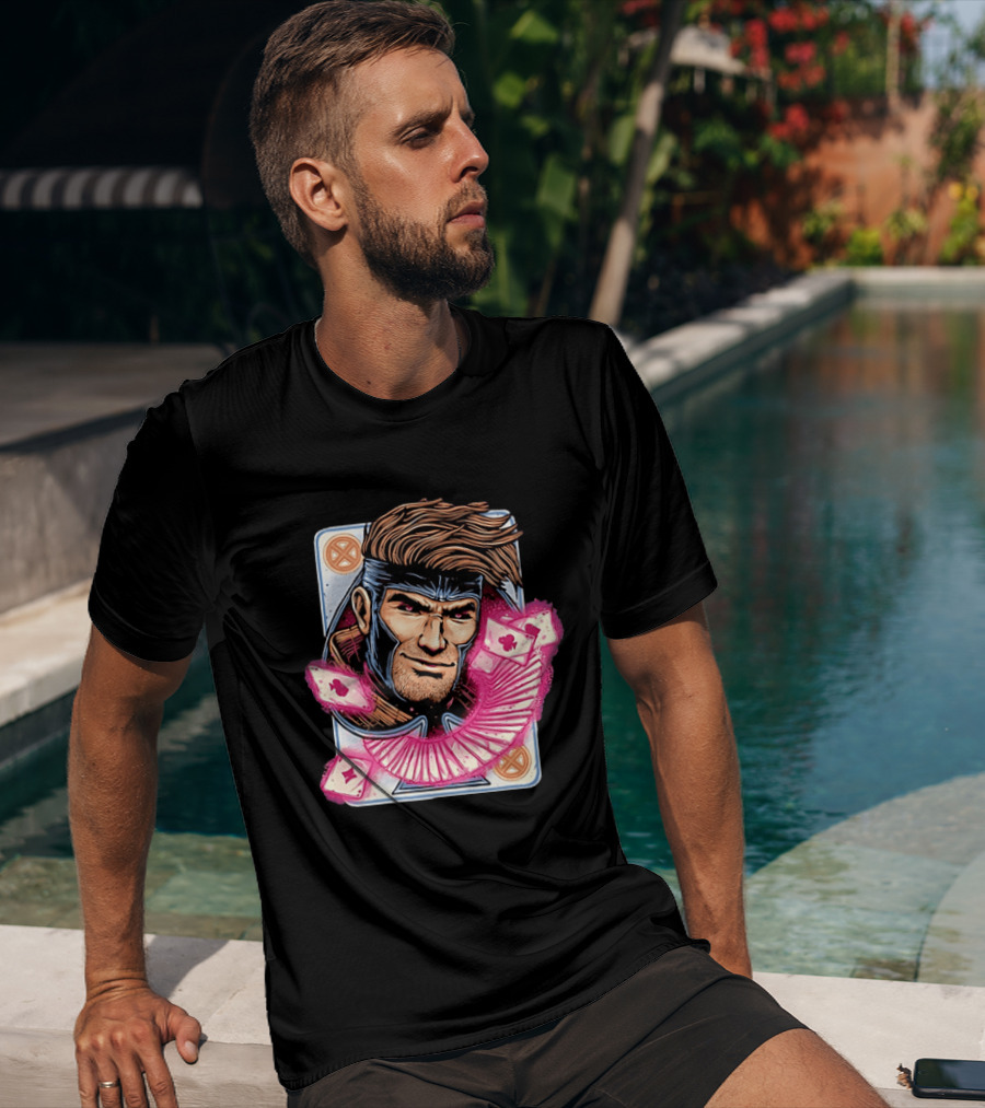 Marvel Gambit X Men Playing Card Super Hero T-Shirt