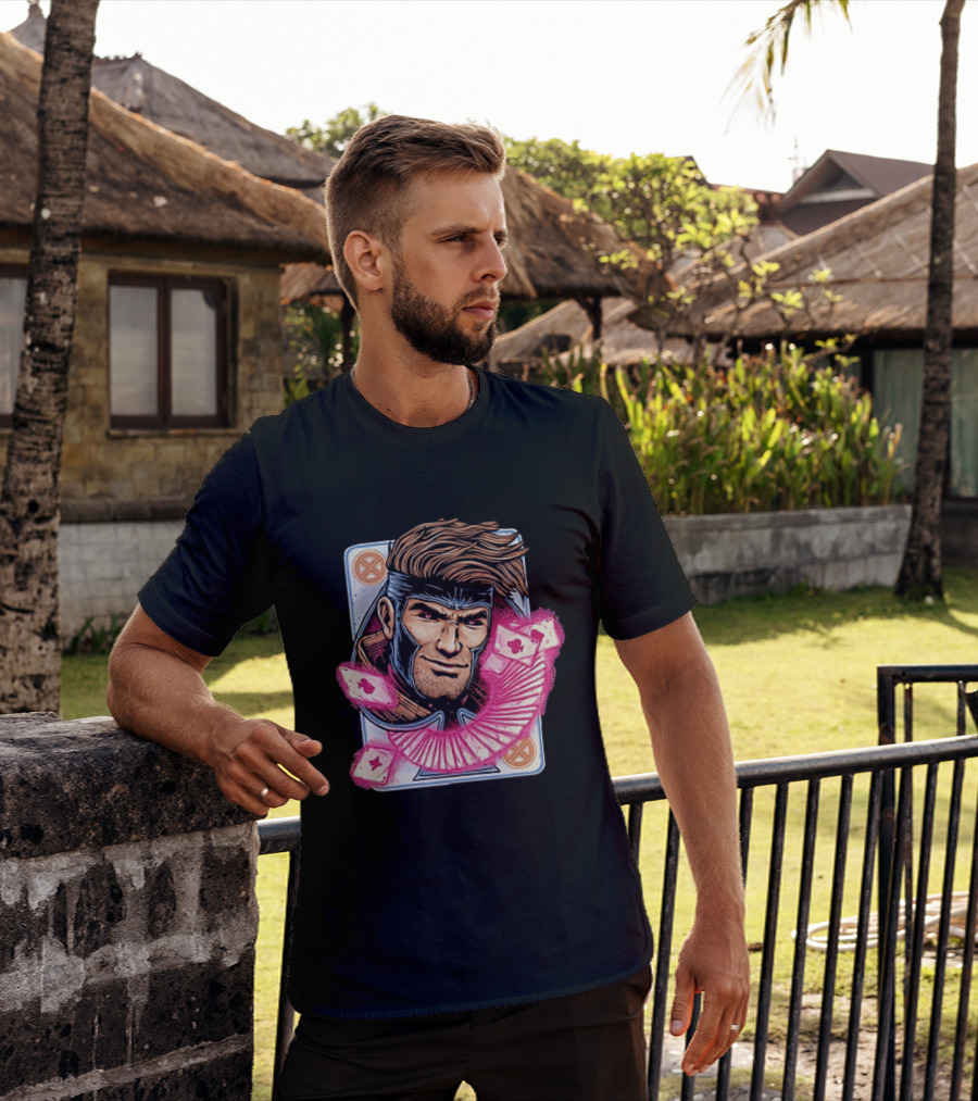 Marvel Gambit X Men Playing Card Super Hero T-Shirt