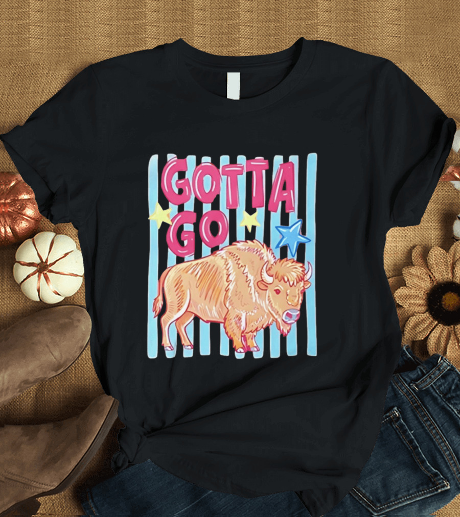 Gotta Go Buffalo Stars Stripes Wildlife Bison T-Shirt