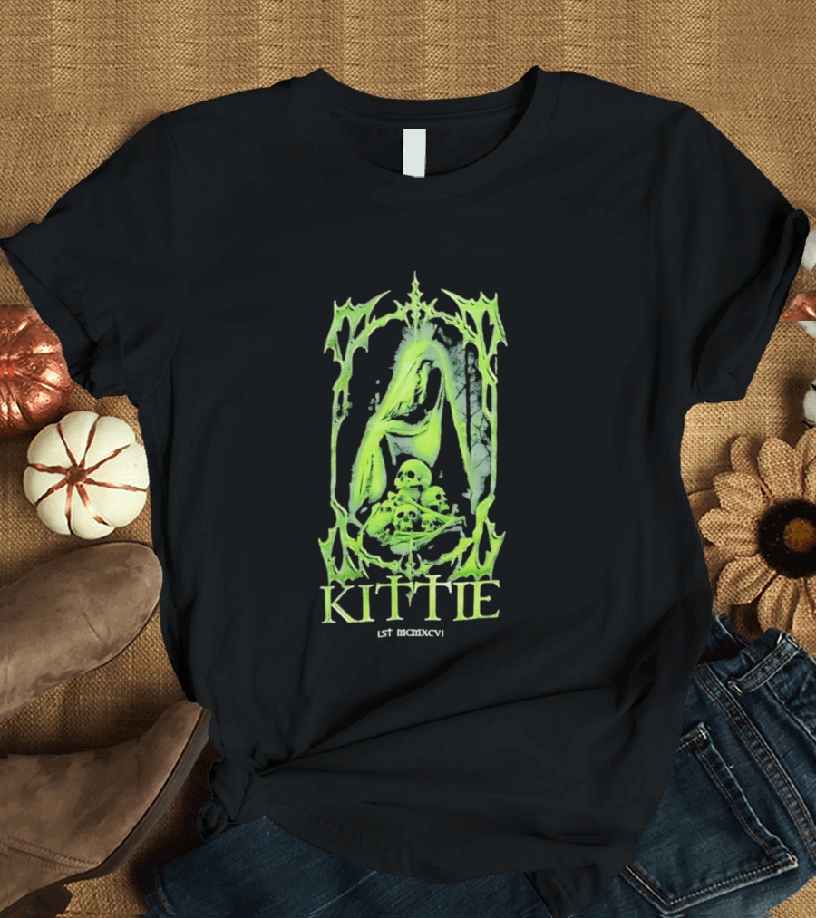 Kittie Est MCMXCVI Gothic Skull Reaper Band Nu Metal T-Shirt