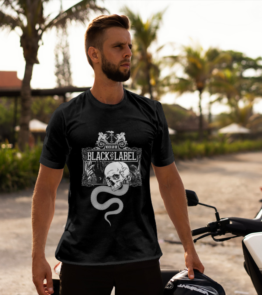 Never Say Die Black Label Skull Snake Art Kt8 Store Black Magic T-Shirt