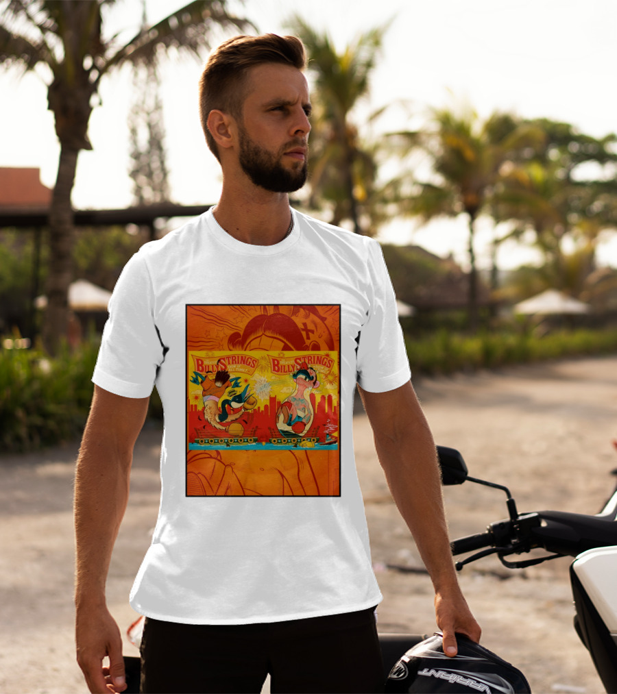 Billy Strings Greatest Show Of All Time Boxing Panels Playful Cartoon T-Shirt
