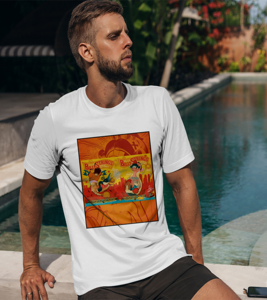 Billy Strings Greatest Show Of All Time Boxing Panels Playful Cartoon T-Shirt