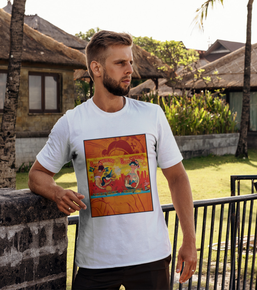 Billy Strings Greatest Show Of All Time Boxing Panels Playful Cartoon T-Shirt