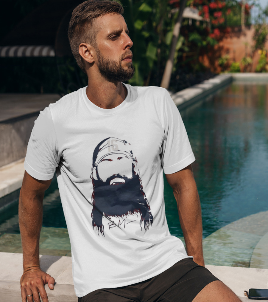 Brandon Marsh 16 Philadelphia Phillies Beard Silhouette BM Cap T-Shirt