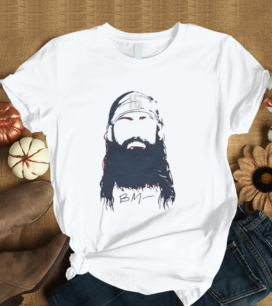 Brandon Marsh 16 Philadelphia Phillies Beard Silhouette BM Cap T-Shirt