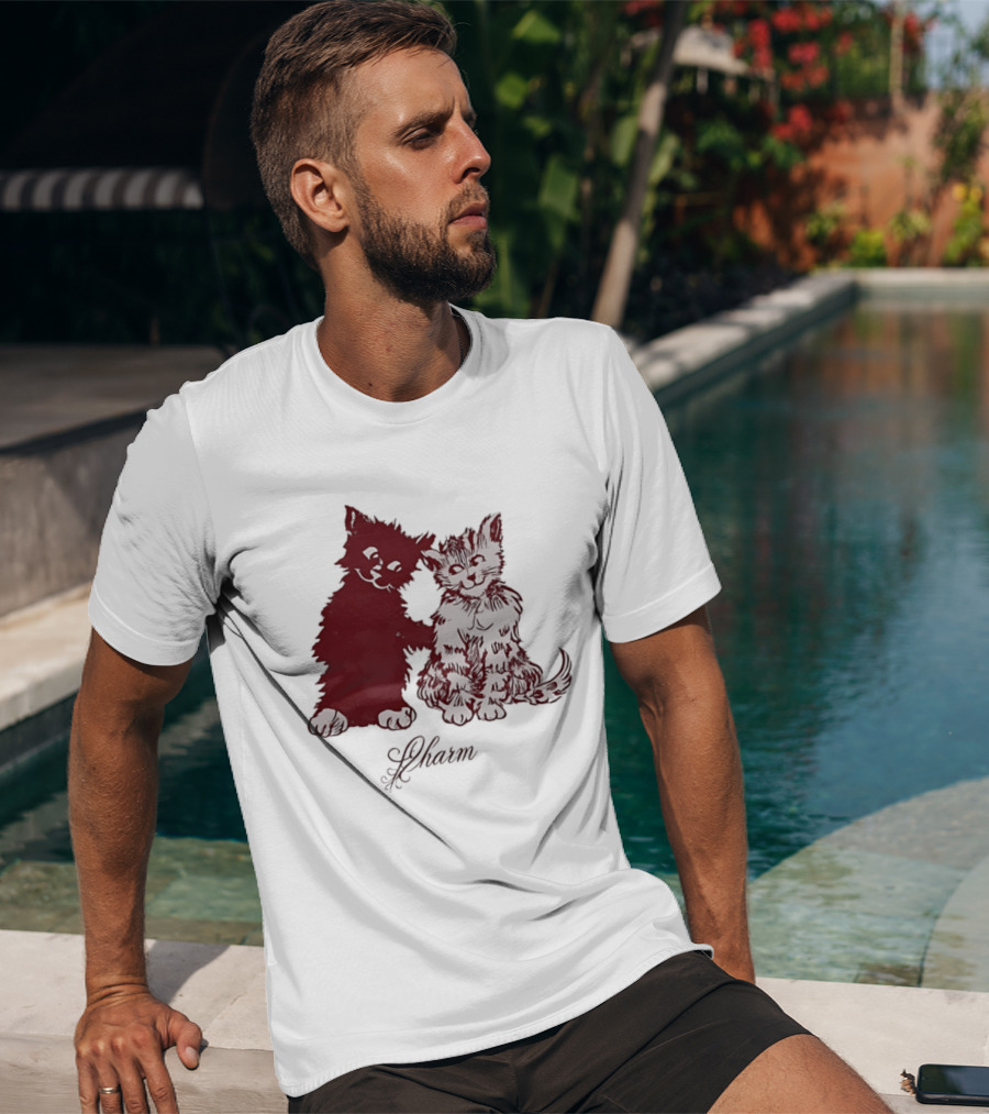 Charm Kittens Cats Hugging T-Shirt