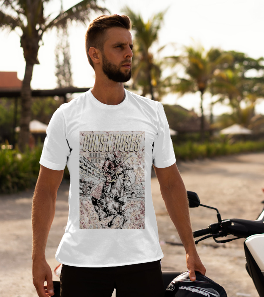 Guns N' Roses Saratoga Springs July 26 Skeleton Horse Rider T-Shirt