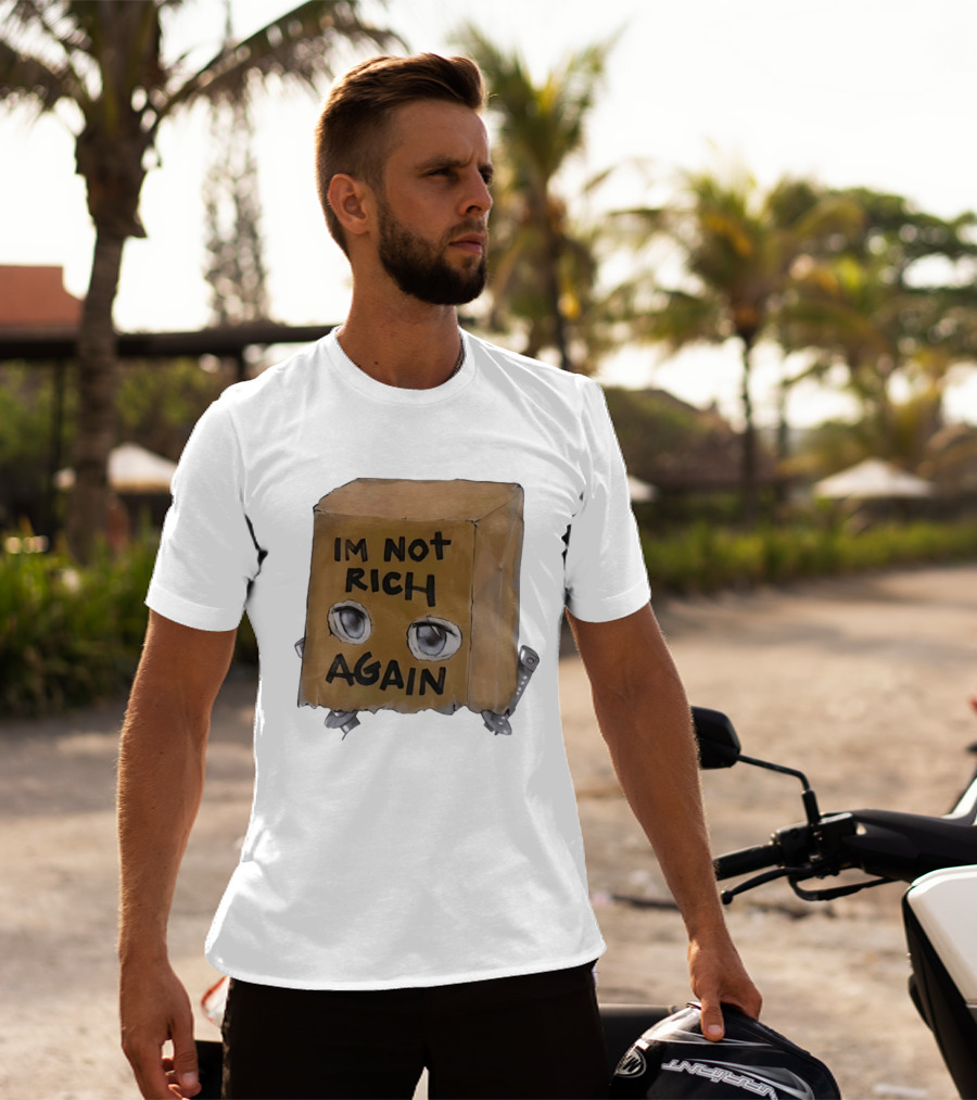 I'm Not Rich Again Paper Bag Anime Eyes T-Shirt