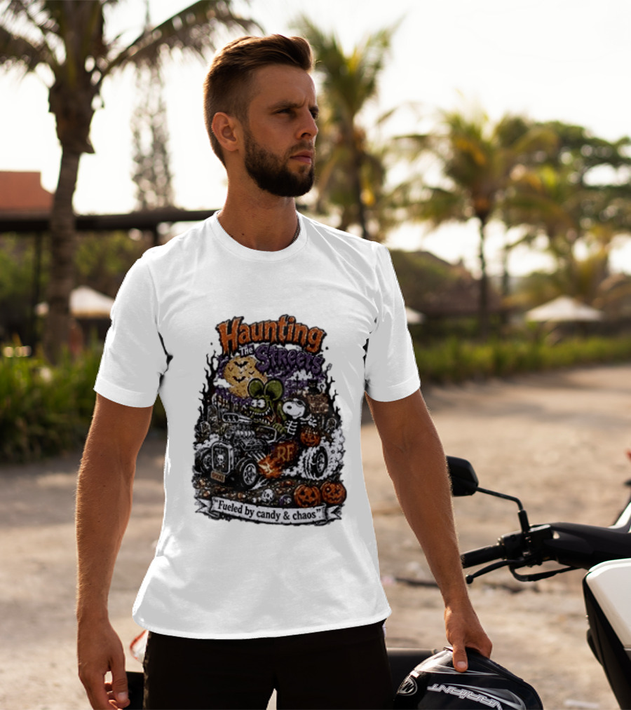 Peanuts Snoopy X Rat Fink Haunting The Streets Fueled By Candy & Chaos Halloween T-Shirt