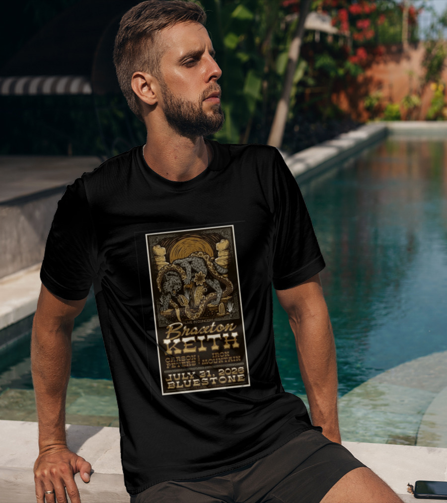 Live Concert Braxton Keith July 31 2026 Bluestone Columbus OH Carson Peters Iron Mountain T-Shirt