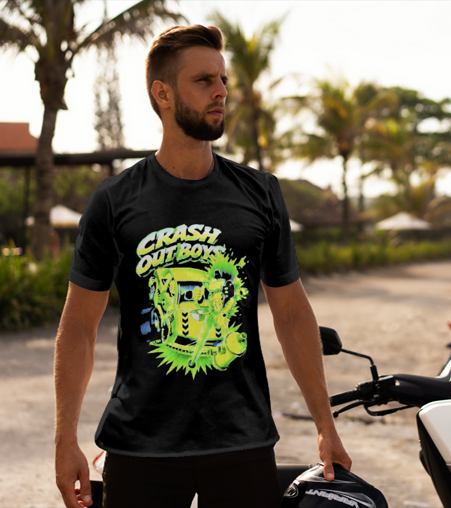 Adrien Broner Crash Out Boys Reven Brand Explosive Cartoon Car Scene T-Shirt