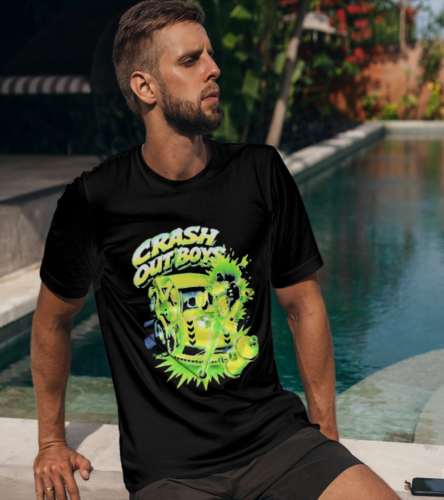 Adrien Broner Crash Out Boys Reven Brand Explosive Cartoon Car Scene T-Shirt