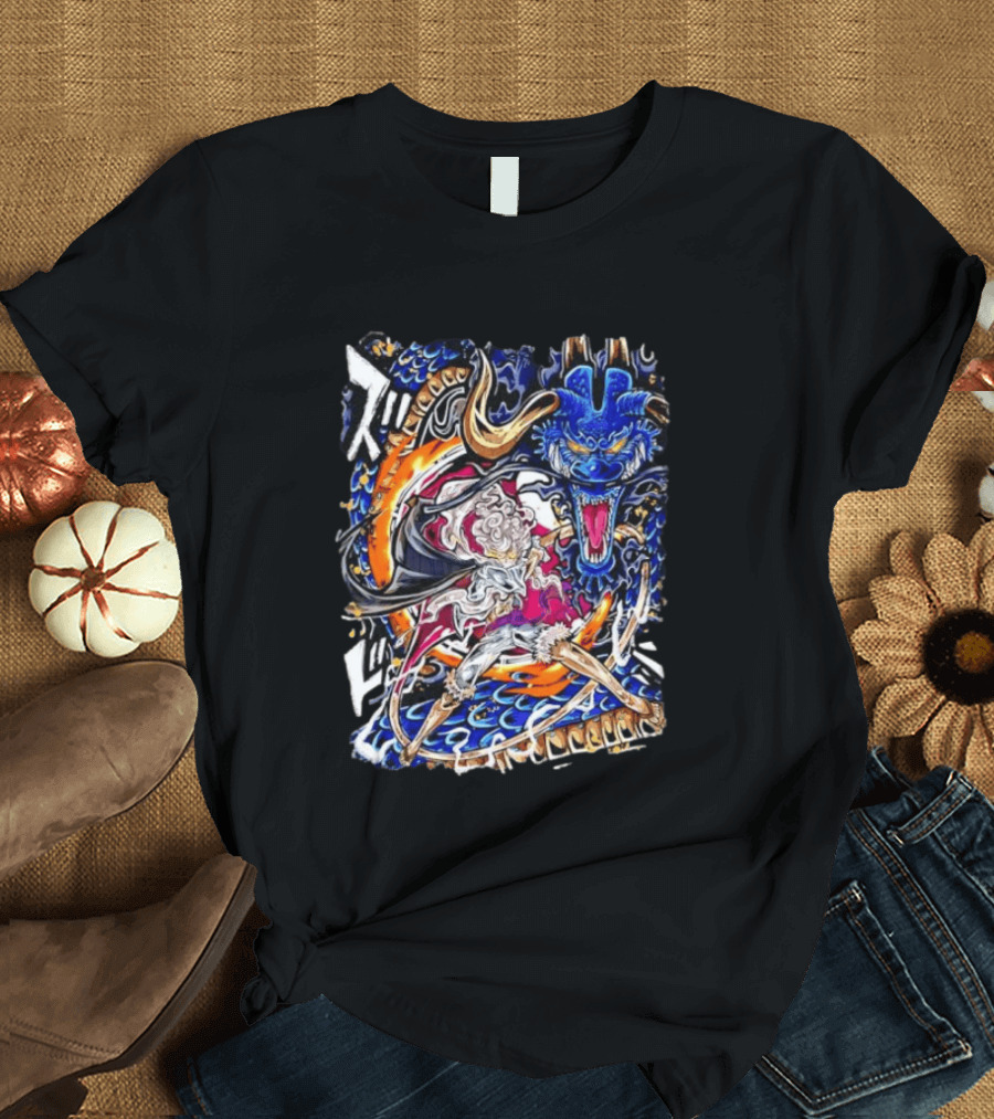 Monkey D Luffy Gear 5 Vs Kaido Epic One Piece Anime Manga Battle Scene T-Shirt