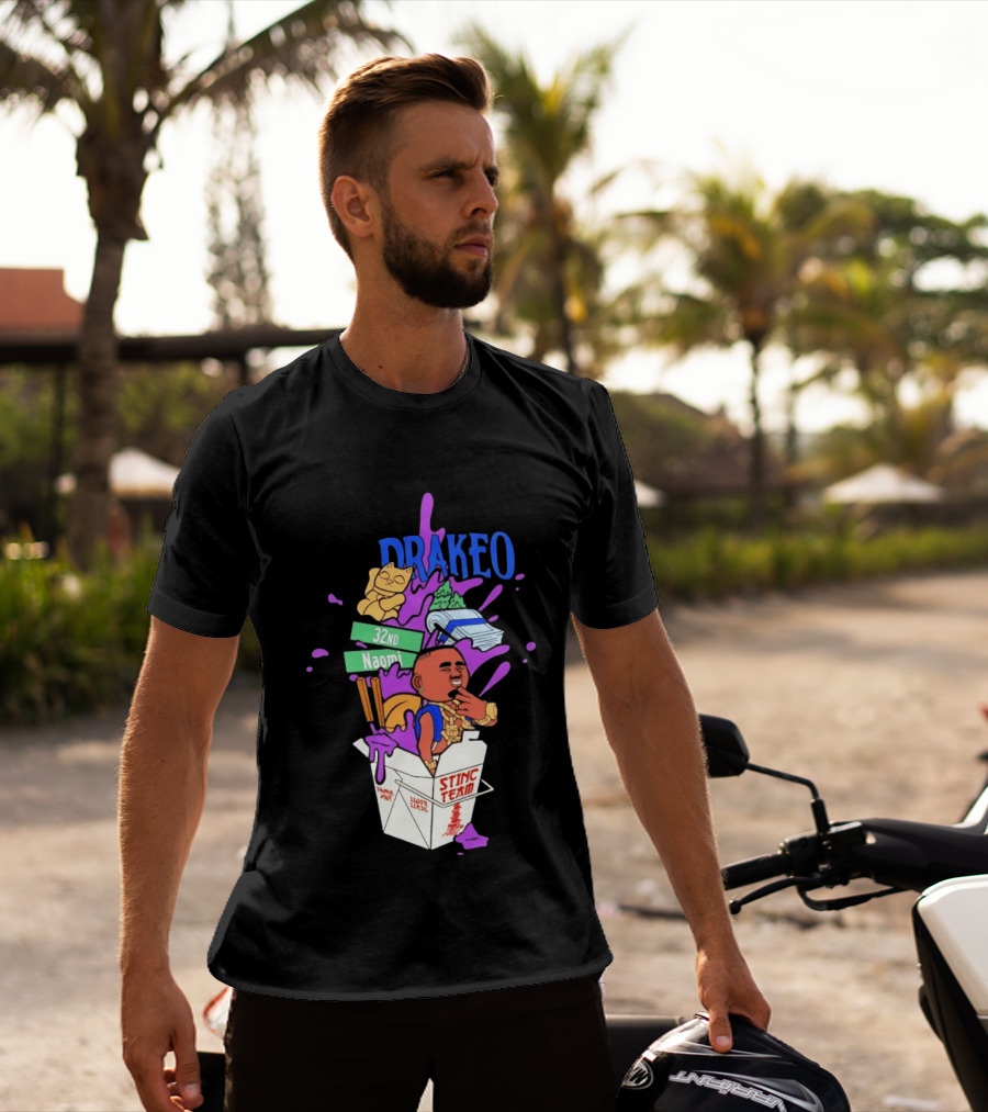 Drakeo The Ruler Stinc Team 32nd Naomi Lucky Cat And Chopsticks T-Shirt
