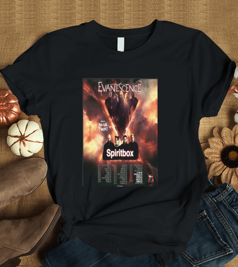 Evanescence US Tour 2026 Featuring Nova Twins And Spiritbox T-Shirt