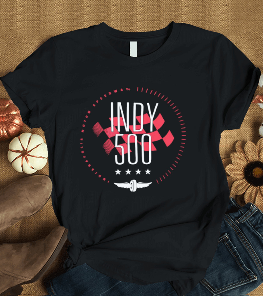 Indy 500 Speedway Racing Checkered Flag Motorsport Iconic Event T-Shirt
