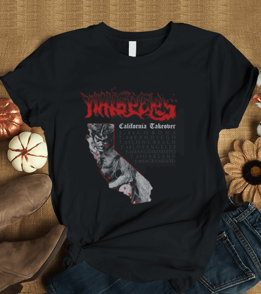 Pleasures Whispers California Takeover Tour Corona San Diego Long Beach Los Angeles San Luis Obispo Oakland Sacramento T-Shirt