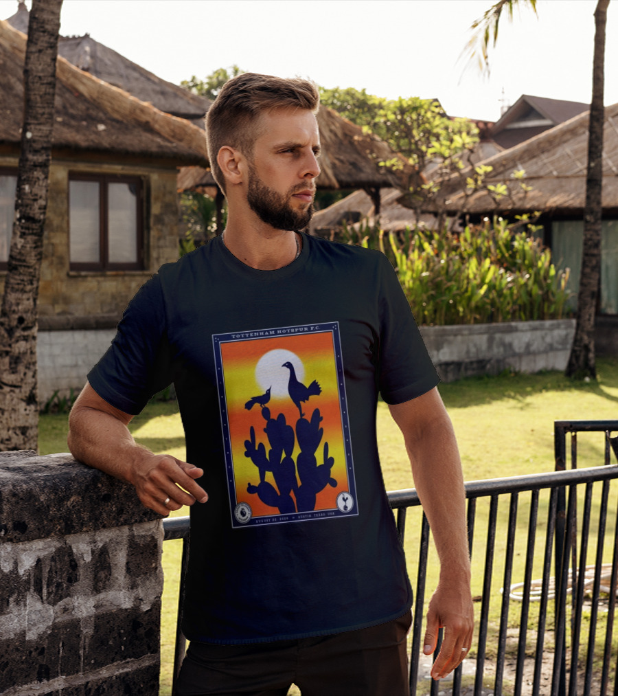 Tottenham Hotspur F.C. Austin Texas August 22 2026 Cactus Silhouette Sunset T-Shirt
