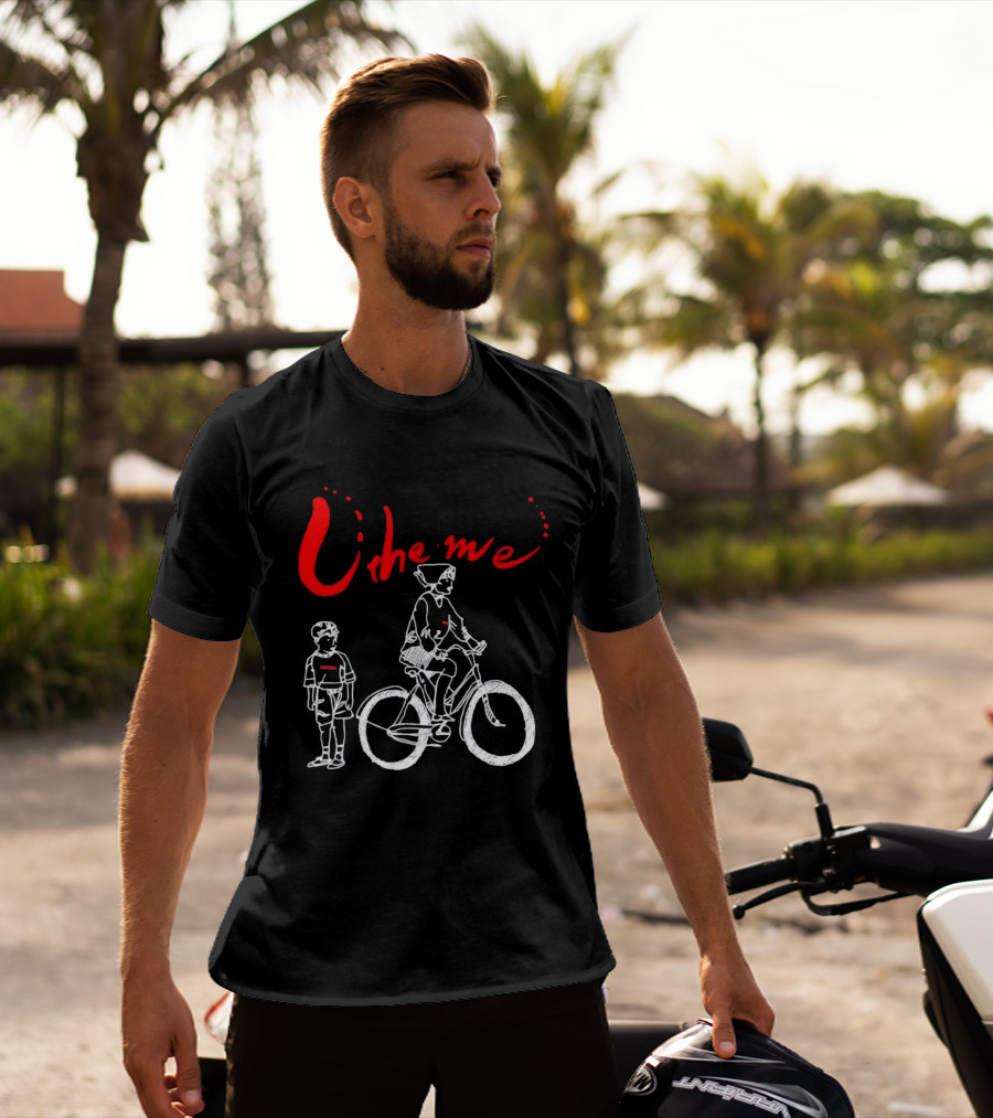 Utheme Rider And Standing Boy Cycling Sport Scene T-Shirt