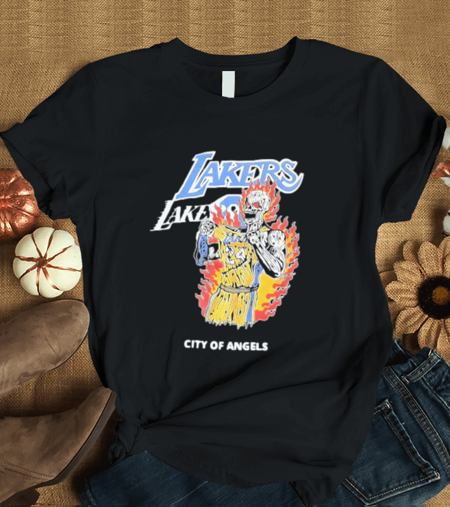 Los Angeles Lakers City Of Angels 24 Kobe Bryant Basketball T-Shirt