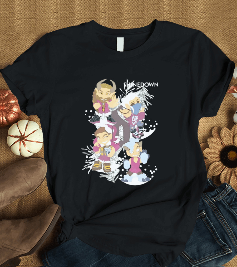 Shinedown Chibi Band Members Holiday Christmas Decor T-Shirt