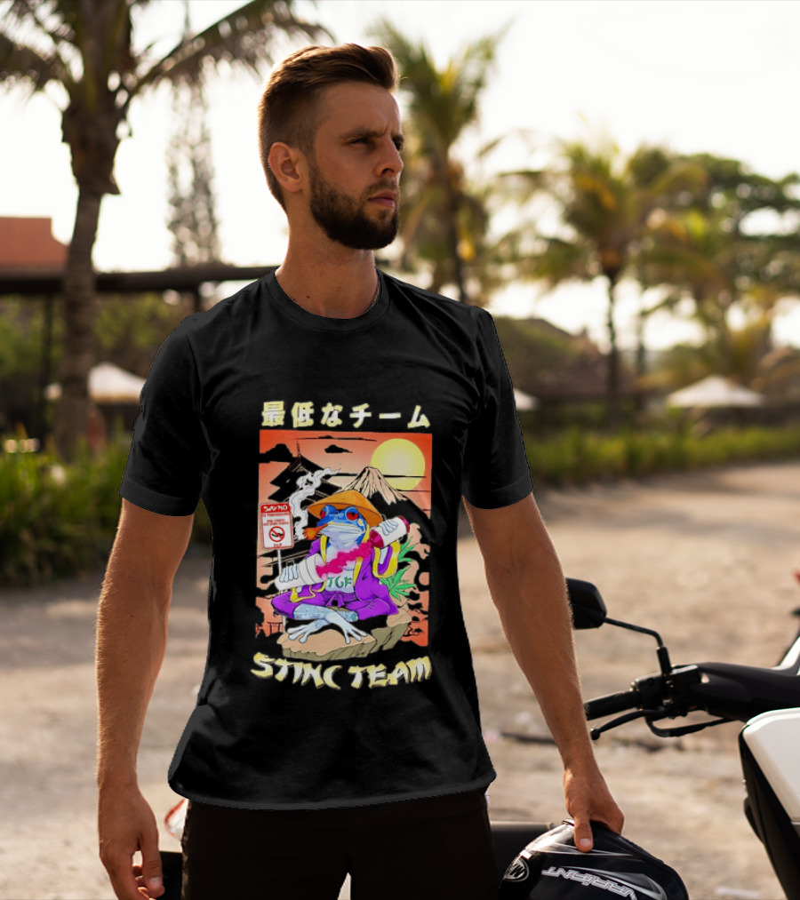 Stinc Team TGF Frog Smoking Japanese T-Shirt