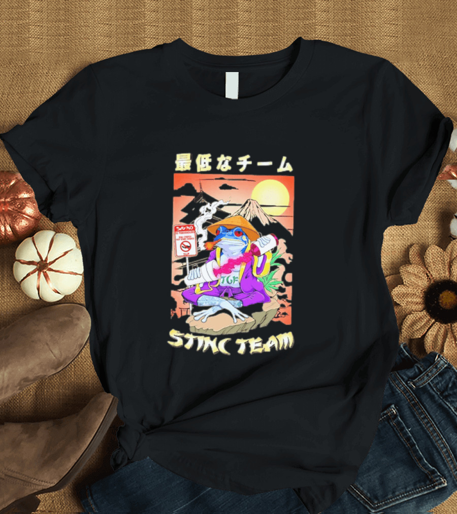 Stinc Team TGF Frog Smoking Japanese T-Shirt