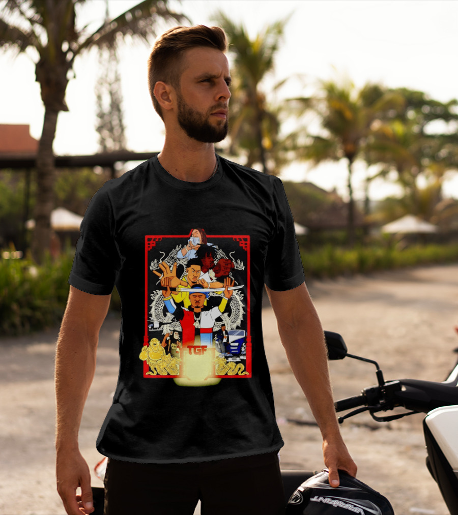 TGF Stinc Team Collage Streetwear Urban Dragons And Cars T-Shirt