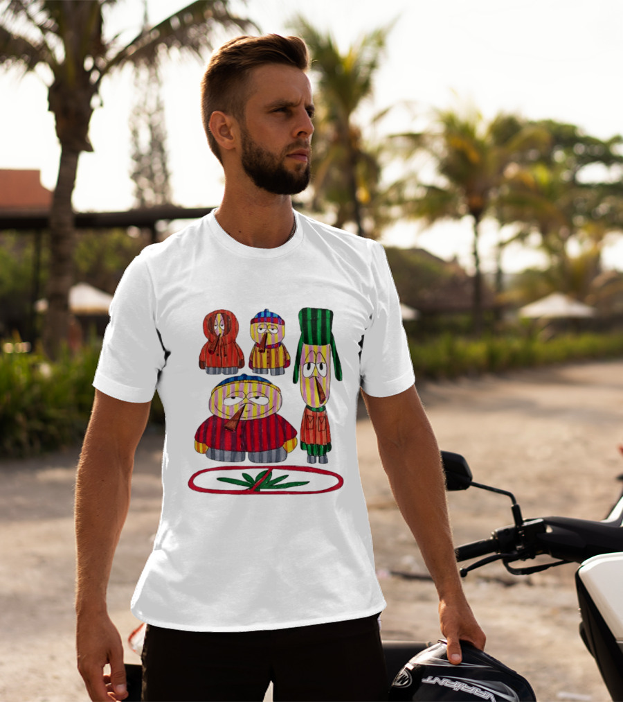 Cartman Stan Kyle Kenny South Park Characters Smoking No Weed Prohibition T-Shirt