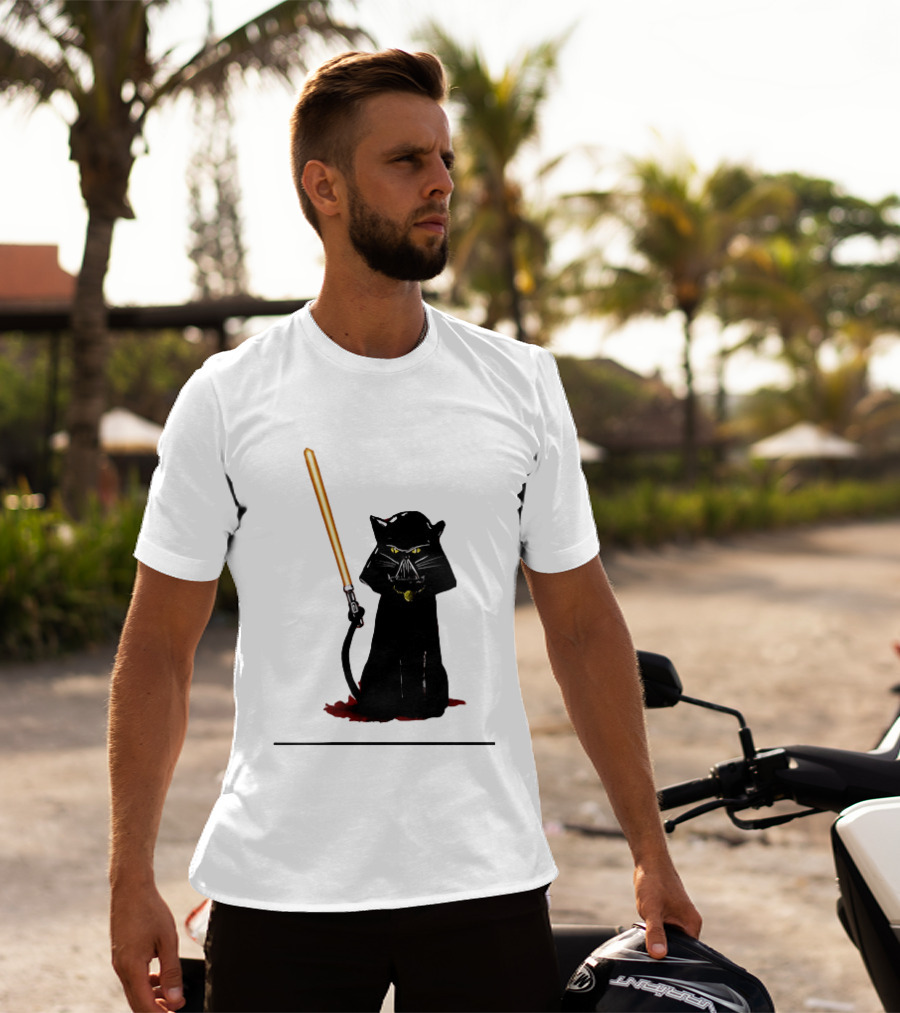 Darth Vader Cat Lightsaber Star Wars T-Shirt
