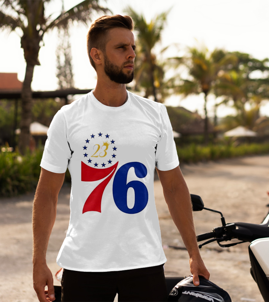LeBron James 23 Philadelphia 76ers Inspired Number Stars T-Shirt