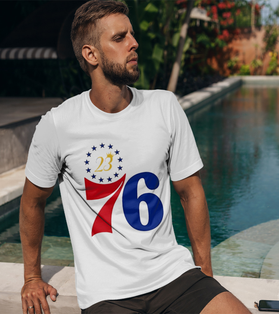 LeBron James 23 Philadelphia 76ers Inspired Number Stars T-Shirt