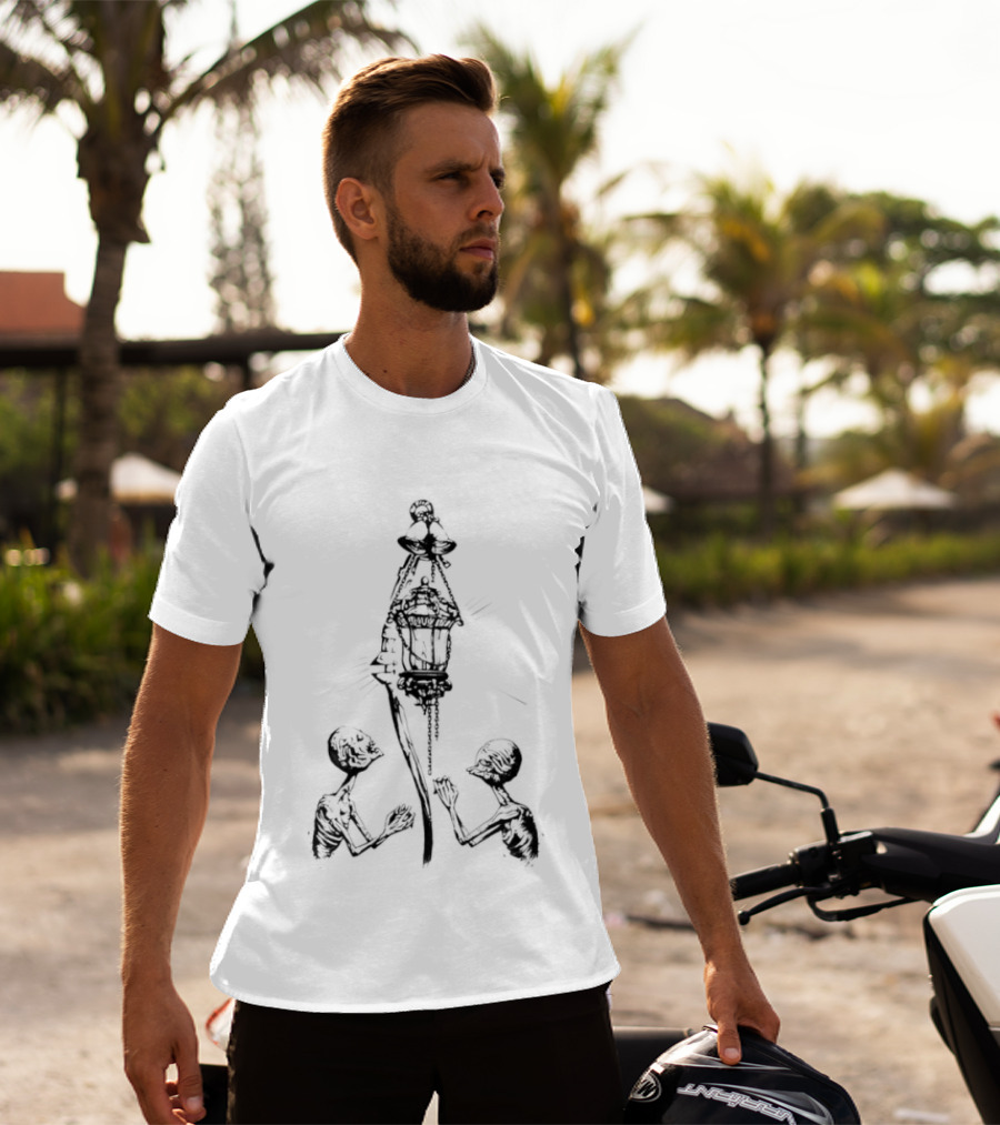 Elden Ring Lanternbearer Prisoner Soul Shrine Dark Fantasy Nightmarish Scene T-Shirt
