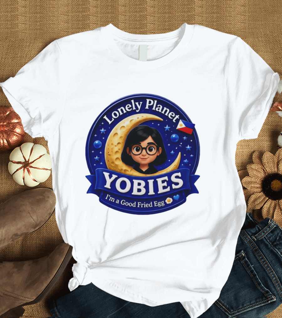 Lonely Planet Yobies I'm A Good Fried Egg Moon And Stars T-Shirt