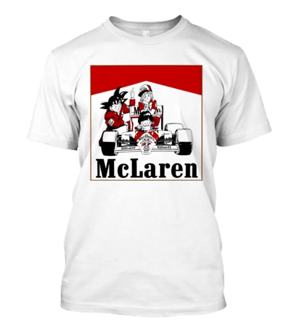 Goku Bulma Senbei McLaren Honda Marlboro Shell 27 Anime Racing Team Formula 1 T-Shirt