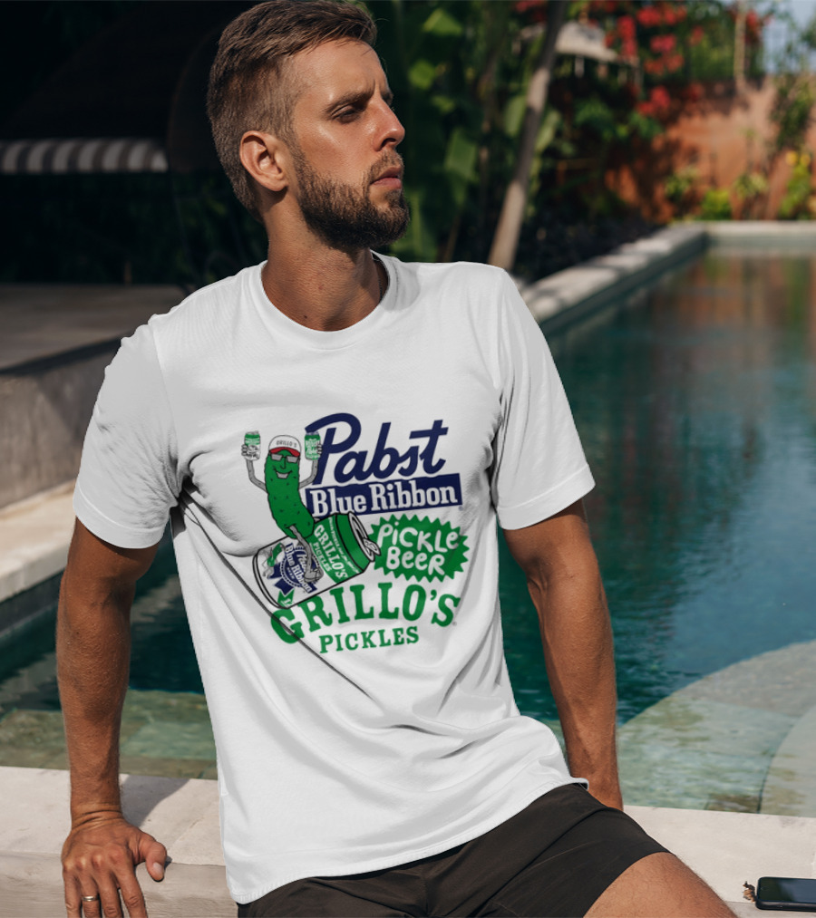Pabst Blue Ribbon Grillo's Pickles Pickle Beer Festival 2023 T-Shirt