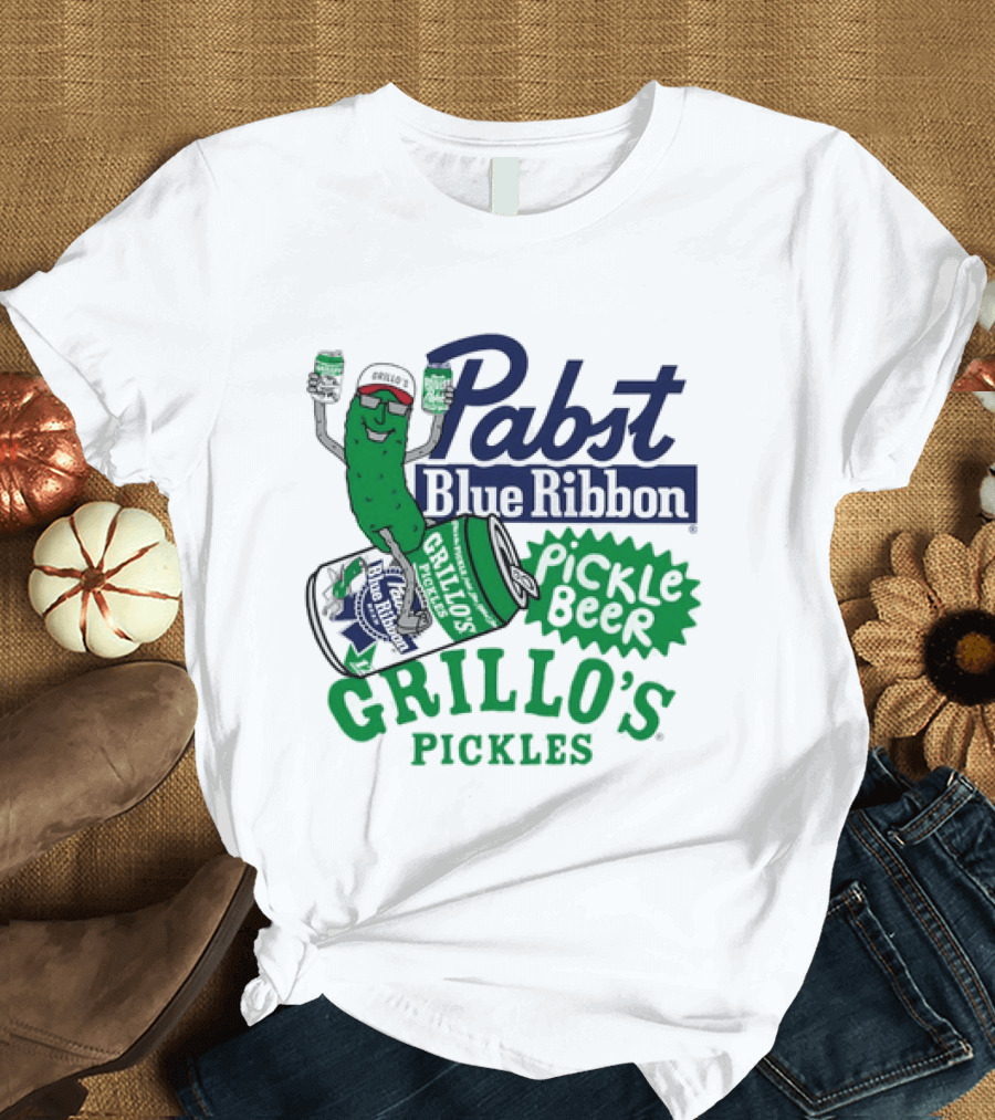 Pabst Blue Ribbon Grillo's Pickles Pickle Beer Festival 2023 T-Shirt