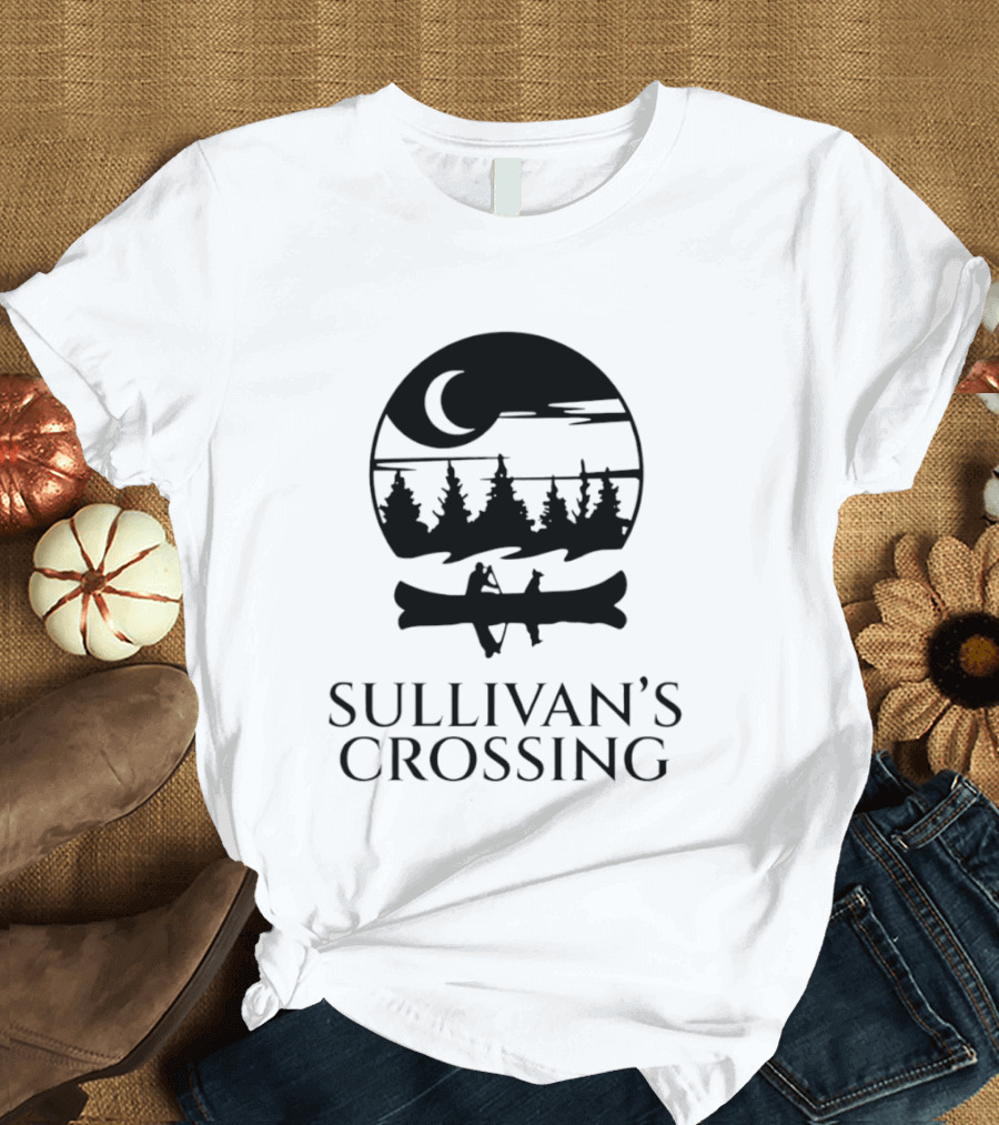 Sullivan's Crossing Canoe Moon Scene Nature Adventure T-Shirt