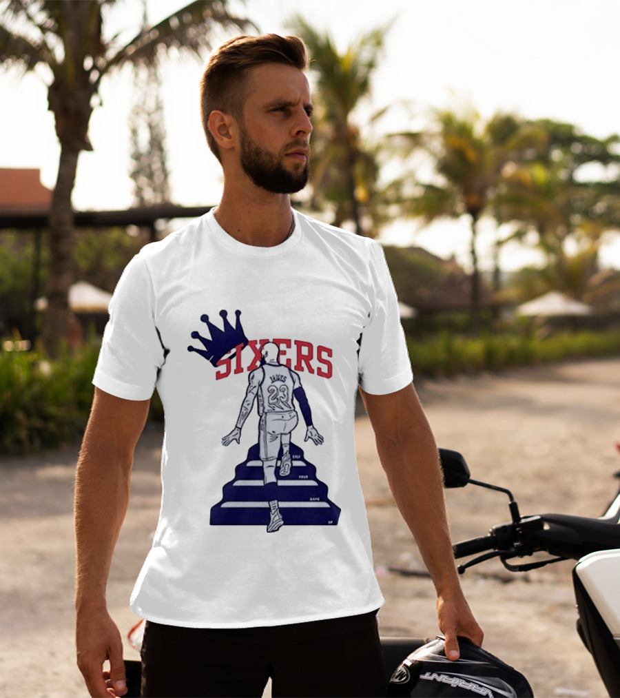 Philadelphia 76ers Sixers Lebron James Crowned Steps Silhouette 23 T-Shirt