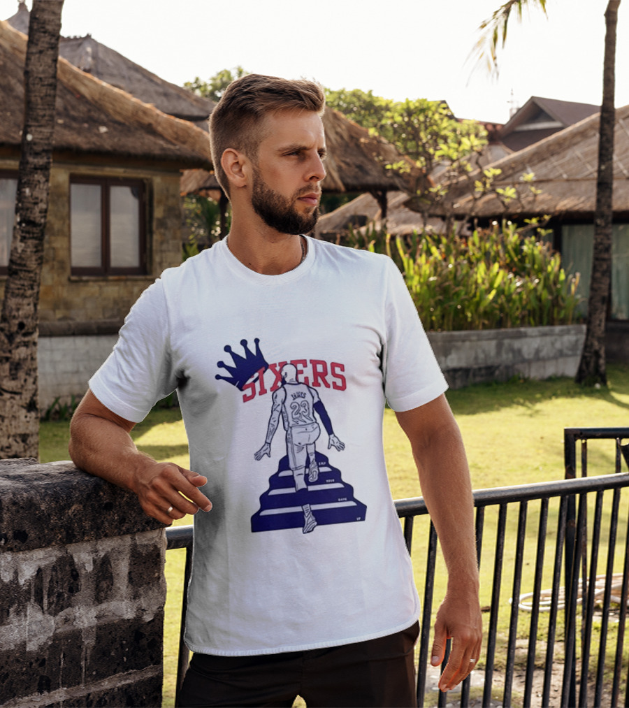 Philadelphia 76ers Sixers Lebron James Crowned Steps Silhouette 23 T-Shirt
